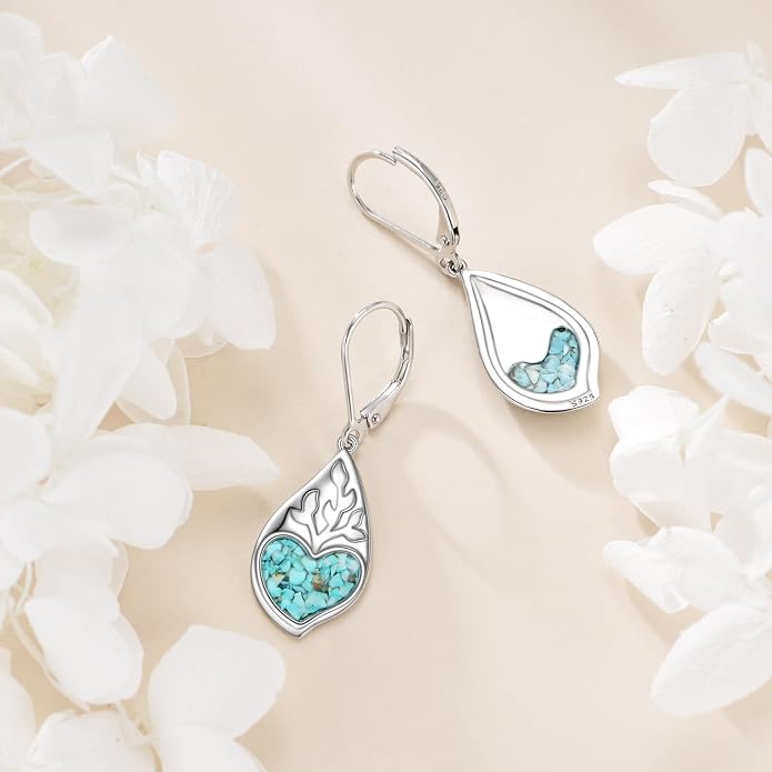 VONALA Flower Earrings for Women 925 Sterling Silver Rose/Lotus/Scottish Thistle/Tulip/Lilac/Mushroom/Pineapple Dangle Drop Earrings Flower Jewelry Gifts for Women Girls Birthday Gifts