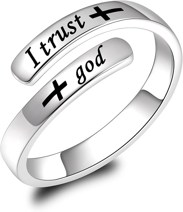 BEILIN 925 Sterling Silver Inspirational Jewelry Rings Adjustable Ring Personality Encouragement Gift for Teens Women
