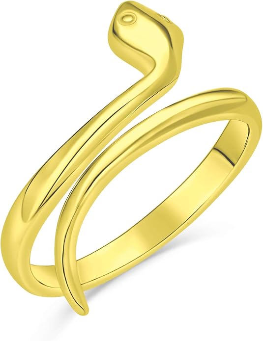 Bling Jewelry Minimalist Delicate Midi Knuckle Thin 1MM Band Stackable Bypass Wrap Snake Ring For Teen 14K Gold Plated .925 Sterling Silver