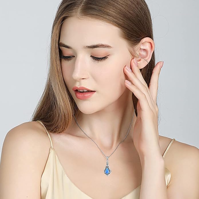 Seiyang Urn Necklace for Ashes 925 Sterling Silver with Birthstone Cremation Jewelry Keepsake Ashes Pendant Necklace Memorial Jewelry for Women Loved One