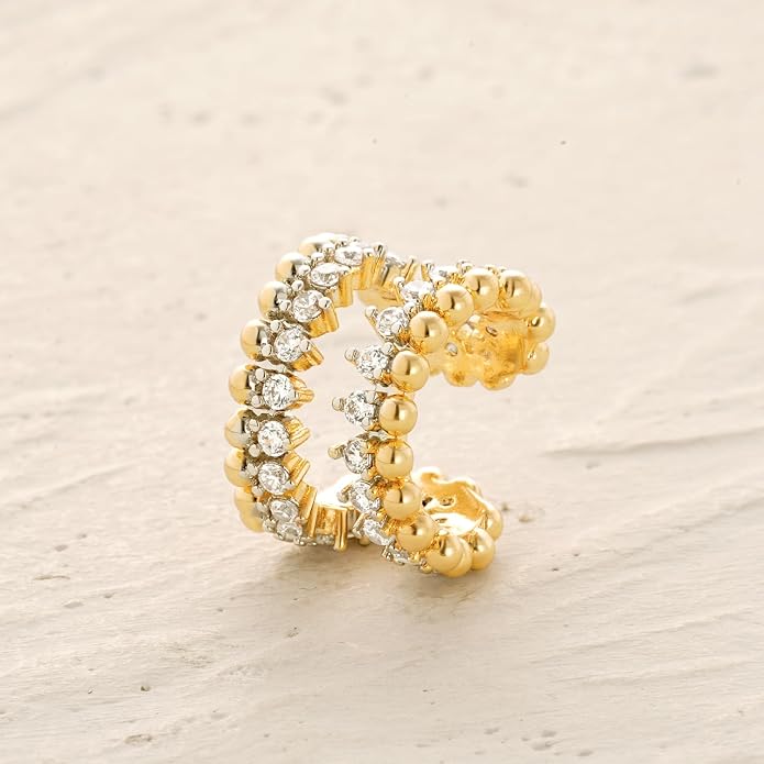 MYEARS Women Ear Cuff Earring Gold Non Pierced Ear Cartilage Clip on Wrap Hoop 14K Gold Filled Tiny Boho Beach Simple Minimalist Delicate Handmade Hypoallergenic Jewelry Gift-Sold as Single/Pair