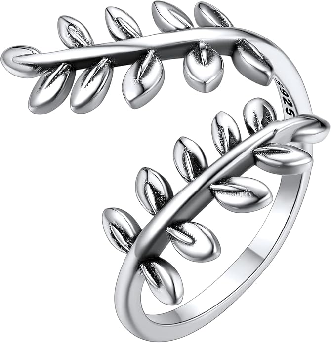 SILVERCUTE Toe Ring, Chic 925 Stamped Toe Ring, Band/Leaf Toe Ring, Sterling Silver Open Adjustable Toe Ring Set, Adjustable Pinky Rings