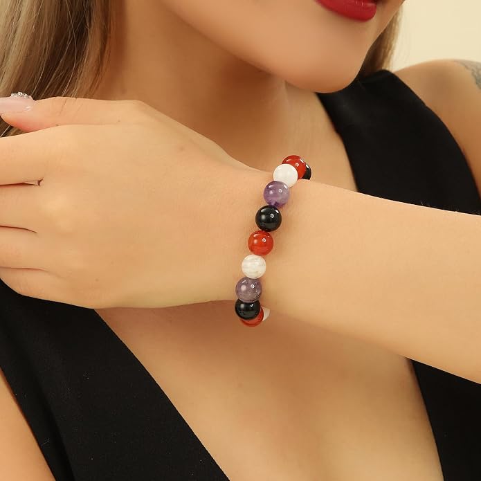 Crystal Vibe - Healing Crystal Bracelet for Women & Men | Natural Gemstone Bead Bracelet | Adjustable Handmade Energy Stone Bracelet | Bracelet for Meditation, Yoga & Daily Wear | Multiple Types