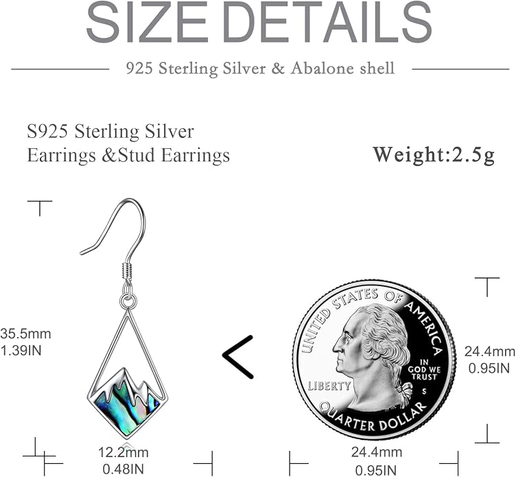AOBOCO Mustard Seed Earrings for Women Sterling Silver Mountain Cross Earrings Dangle Christian Religion Jewelry Mothers Day Birthday for Mom Wife Friends