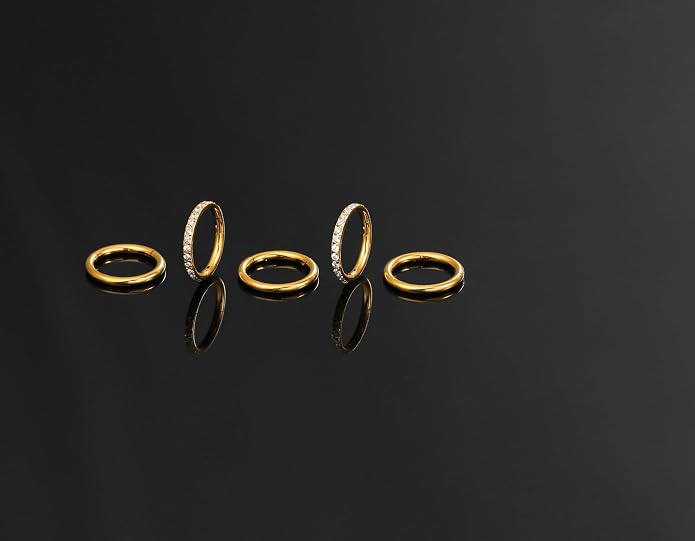 5/10PCS Septum Rings Hoop, 16G/1.2*(6-8-10) mm Surgical Stainless Steel CZ Segment Nose Rings, Cartilage Clicker Hoop Earrings for Rook, Daith, Tragus, Shell pattern Gold Silver