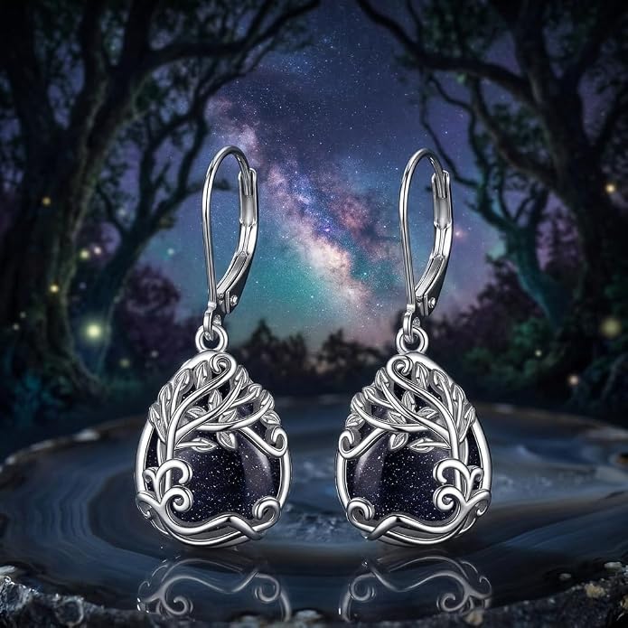 Teardrop Tree of Life/Filigree Earrings for Women Dangle Leverback Earrings Jewelry Gift Anniversary For Her