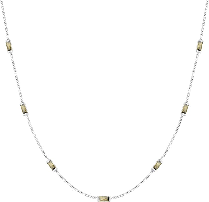 LOUISA SECRET Birthstone Necklaces for Women, 14K Gold Plated Dainty Simple Necklace, 925 Sterling Silver Birthday Anniversary Jewelry Gift for Women Mom Mother
