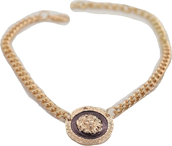 Women Western Fashion Jewelry Boot Bracelet Gold Metal Chain Shoe Anklet Lion Coin Charm Band PAIR BC138