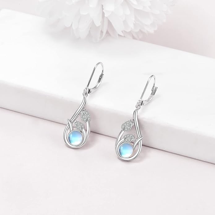 Silver Earrings for Women Sterling Silver Filigree Earrings Teardrop Dangle Drop Filigree Jewelry Gift for Women Mother Mom