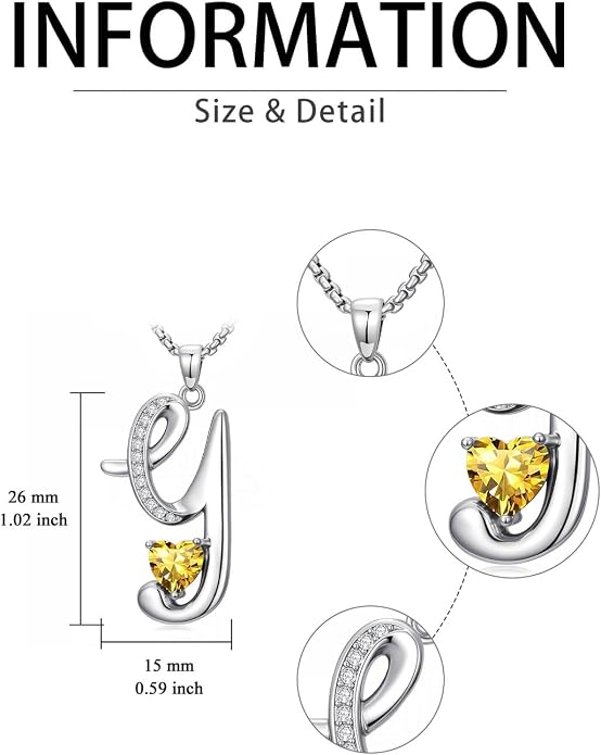 Birthday Gifts for Women Alphabet A to Z Initial Birthstone Pendant Necklaces for Women - 18k White Gold Plated Personalized Name Jewelry Anniversary Graduation Gifts for Wife Her Daughter Girlfriend(with Gift Box)