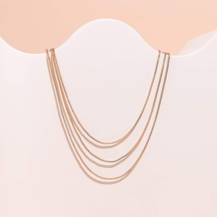 PAVOI 14K Gold Plated Dainty Layering Necklaces for Women | Snake Chain, Curb Link, Paperclip Layered Chains | Trendy Layering Necklace