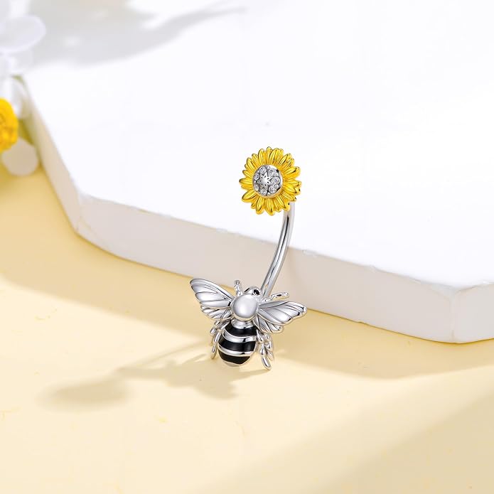Butterfly Cross Shark Belly Button Ring 925 Sterling Silver Clicker Belly Rings Dangle Navel Ring Hypoallergenic Navel Piercing Belly Piercing Jewelry Gifts for Women