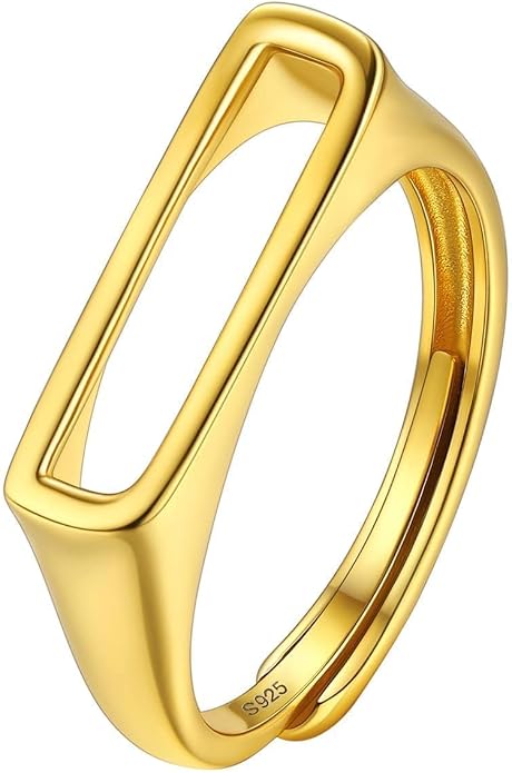 SILVERCUTE 925 Sterling Silver Initial Rings for Women,Adjustable Capital Letter Ring Hypoallergenic,Minimalist 925 Silver Rings for Mother Daughter