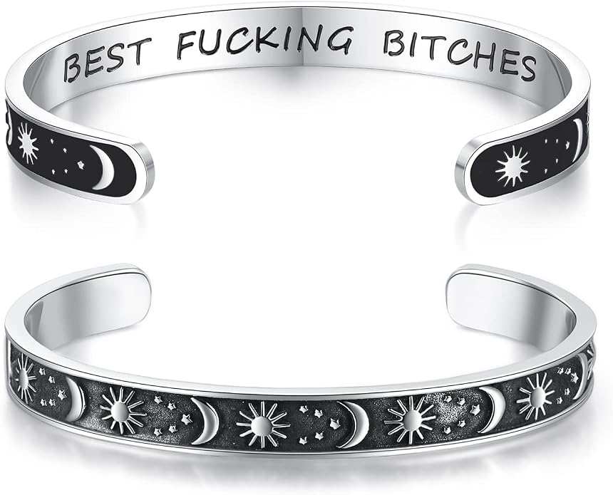 TONY & SANDY Inspirational Bracelets for Women Teen Girls Personalized Gifts for Daughter Granddaughter Mom Sister Friends Stainless Steel Engraved Cuff Birthday Easter Christmas