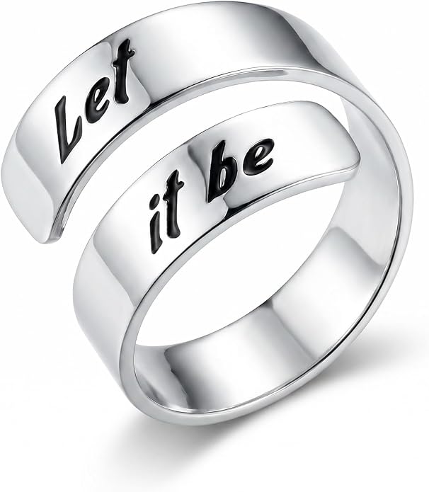 Inspirational Motivational Adjustable Ring Personalized Stainless Steel Spiral Wrap Twist Rings Encouragement Statement Graduation Jewelry Birthday Gifts for Women Teengirls.