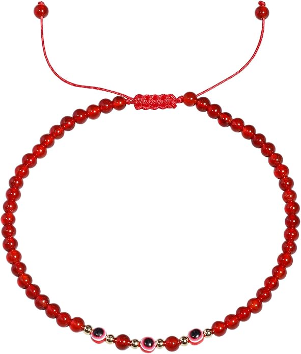 Evil Eye Ankle Bracelets for Women Beads Anklets Beach Accessiory Gemstone Healing Crystal Adjustable