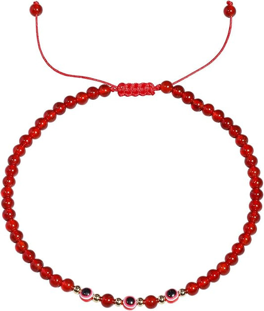 Evil Eye Ankle Bracelets for Women Beads Anklets Beach Accessiory Gemstone Healing Crystal Adjustable