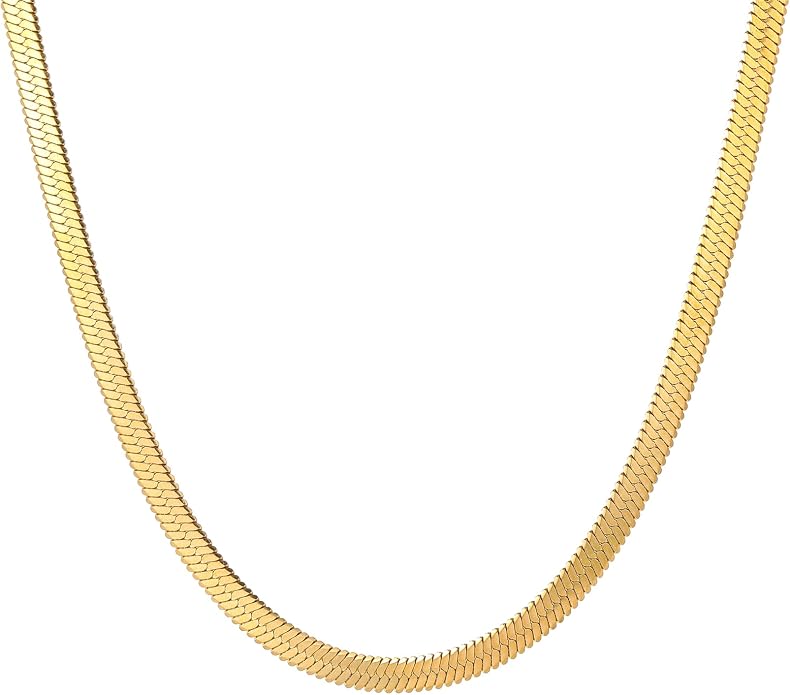 Gold Chain Necklace for Women Dainty Simple Satellite Beaded Twisted Chain Choker Necklace Everyday Jewelry Christmas Gifts