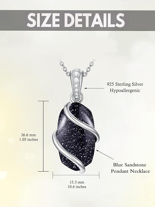 HPQQ Necklace for Women 925 Sterling Silver Dainty Gemstone Pendant Fine Jewelry Birthday Mothers Day Gifts for Mom Wife Her