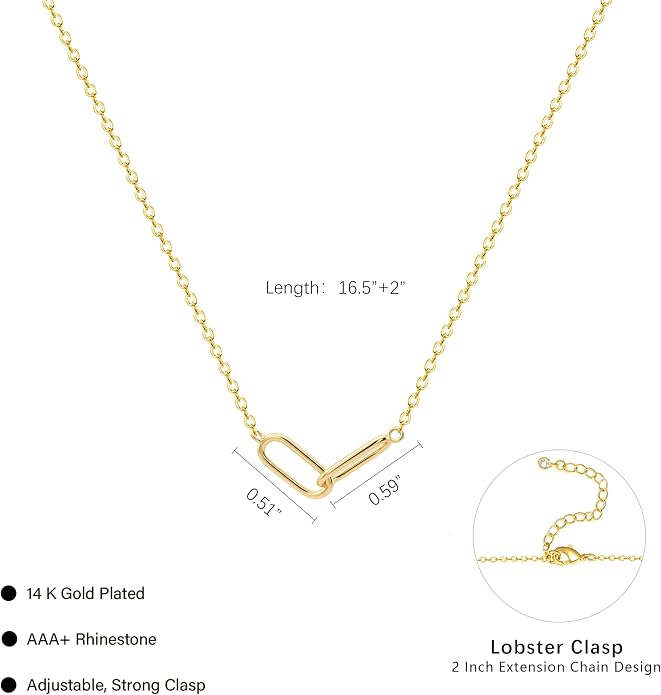 HERIER Cute Heart Necklace Dainty 18k Gold Plated Tiny Heart Pendant Choker Necklaces Small Gold Love Open Heart Chain Necklace for Women Simple Gold Necklace for Women Trendy Jewelry
