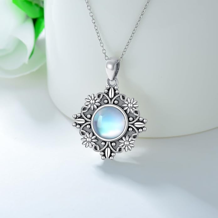 PELOVNY Celtic Knot Necklaces for Women 925 Sterling Silver Gemstone/Birthstone Teardrop Infinity Necklace Irish Celtic Pendant Jewelry Gifts for Mom Daughter Wife