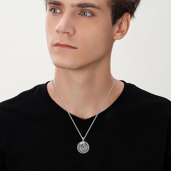 Skull/Skeleton Memento Mori Necklace 925 Sterling Silver Skull/Skeleton Pendant Hourglass Necklace Skull/Skeleton Jewelry for Men Women