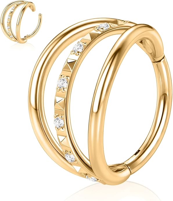 316L Surgical Steel Septum Clicker Ring Nose Ring Hoop Sleeper Hoop Earring Helix Rook Conch Cartilage Daith Tragus Earrings Lobe Nose Piercing Jewelry for Women
