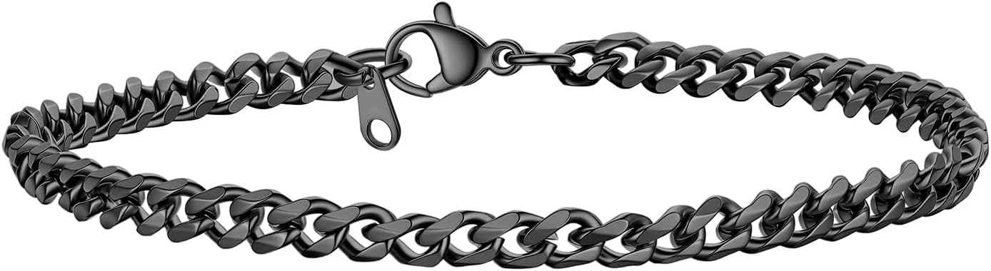 PROSTEEL Stainless Steel Bracelets for Men Women, Gold/Silver/Black, Cuban Link Bracelet Adjustable, Jewelry with Gift Box