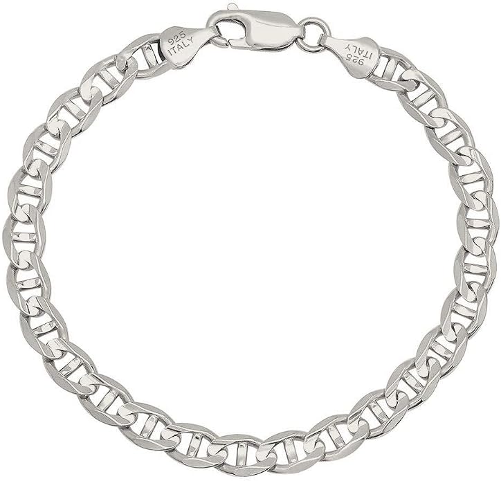 Savlano 925 Sterling Silver Solid Italian Figaro, Rope,Herringbone, Curb, Ball Bead, Snake, Mariner Chain Anklet for Women, Comes in 0.8mm - 5mm With Gift Box