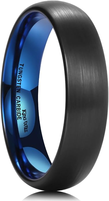 King Will Wedding Band for Men Women, 2/4/6/7/8mm Domed Matte Brushed Tungsten Carbide Rings, Solid/Dual Color Engagement Rings, Comfort Fit