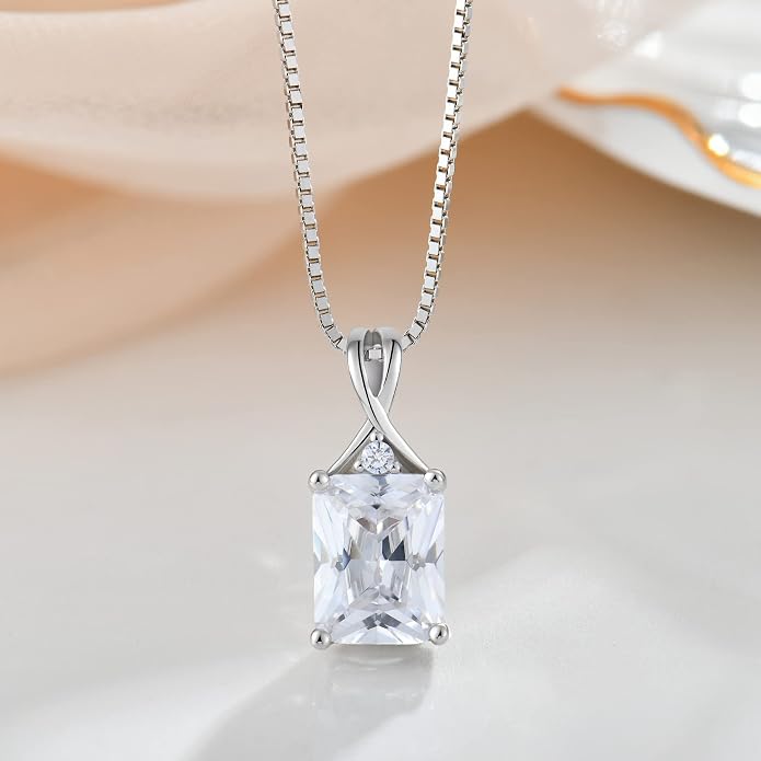 Fahonie 925 Sterling Silver Birthstone Necklace Jewelry Gift for Women Sister Wife Girlfriend Her
