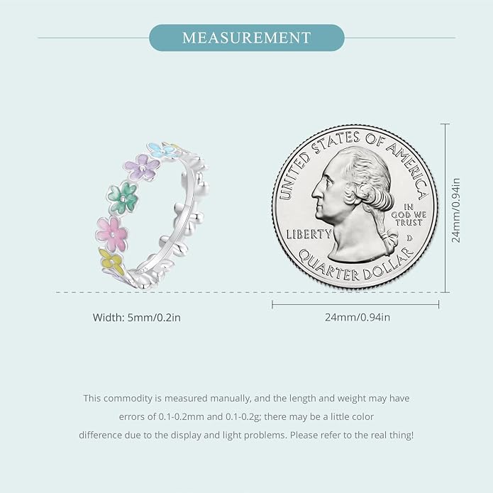 MUNDELL Dainty Daisy Rings Multicolor Flower Finger Rings for Women Stacking Rings Statement Rings Fine Jewelry