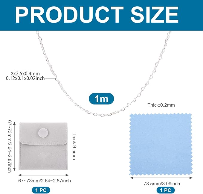 1M 925 Sterling Silver Heart Chains Permanent Jewelry Chains 3x2.5mm Soldered Necklace Heart Link Chains for Valentine’s Day Bracelet Jewelry Making with Polishing Clothe & Velvet Bags 3x2.5mm