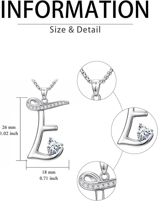 Birthday Gifts for Women Alphabet A to Z Initial Birthstone Pendant Necklaces for Women - 18k White Gold Plated Personalized Name Jewelry Anniversary Graduation Gifts for Wife Her Daughter Girlfriend(with Gift Box)