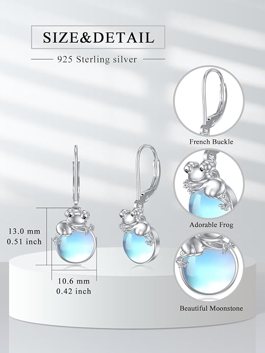 Dorunmo Moonstone Dangle Drop Earrings s925 Sterling Silver Leverback Earrings Filigree Moonstone Jewelry Birthday Gifts for Women