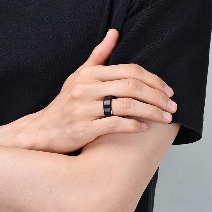 King Will Titanium Wedding Band for Men Women- 3-10mm Width Black/Sliver/Gold High Purity Titanium Promise Wedding Ring Comfort Fit for Daily Wear Size 6-14