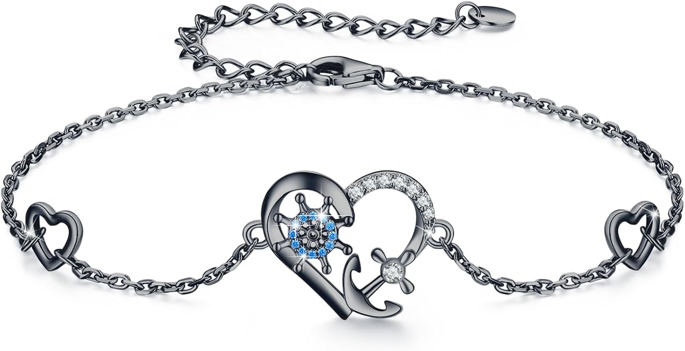 MEDWISE Multicolor Anchor Ankle Bracelets 925 Sterling Silver Anchor Jewelry Adjustable Anklet Summer Beach Jewelry for Daughter Women Wife Mom Christmas Gifts 2025
