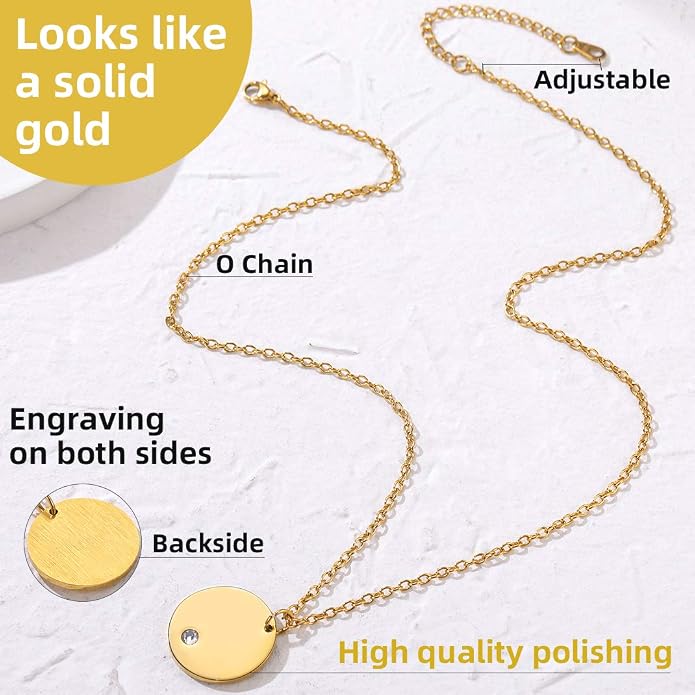 GOLDCHIC JEWELRY Personalized Birthstone Name Necklaces for Men Women, Engraved Family Names Necklace with Birthstone Vertical Bar Necklace, Pendant for Husband/Father/Grandma/Wife Birthday Gifts