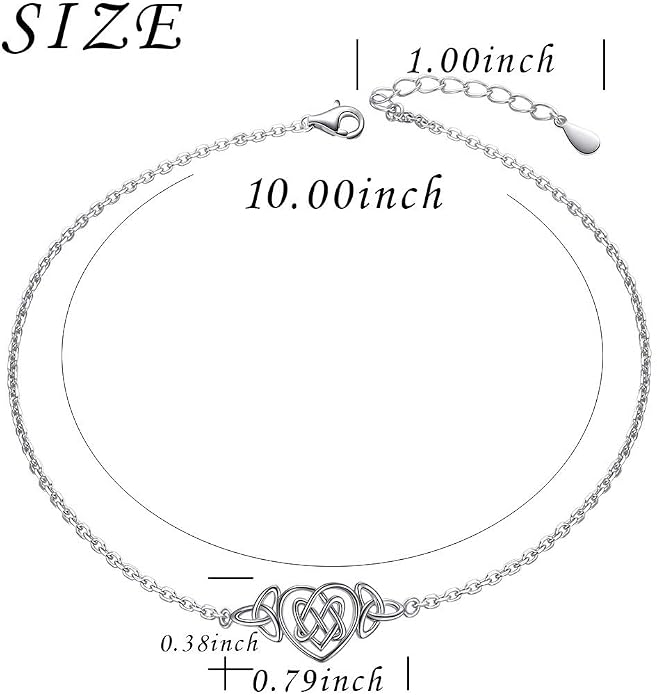 Alphm Anklet for Women S925 Sterling Silver Adjustable Foot Evil Eye Starfish Heart Bead Butterfly Celtic Knot Cross Multilayer Layered Ankle Bracelet Jewelry