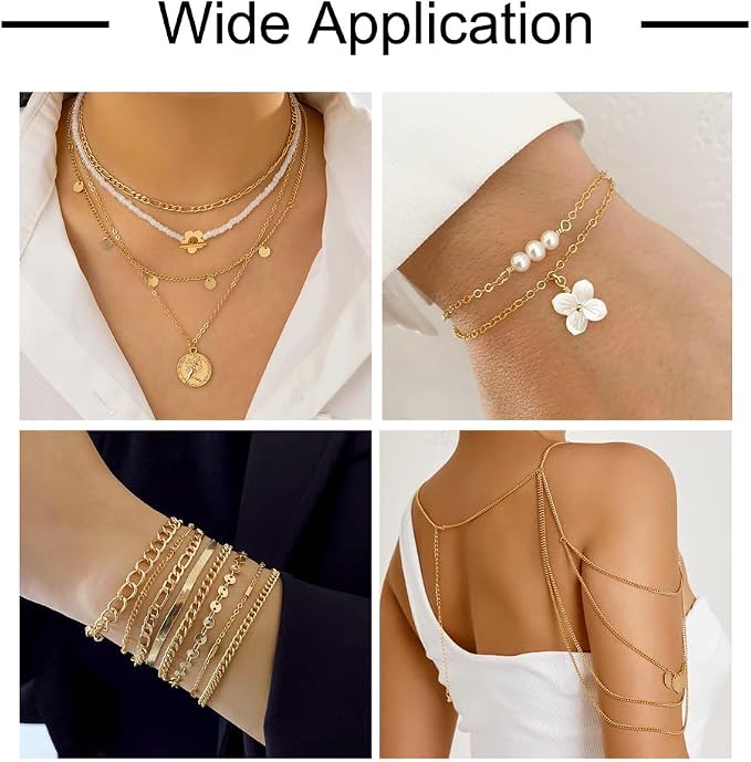 EEE ELECRELIVE 16.4 Feet 14K Gold Filled Curb Chain Soldered Brass Thin Cable Chain Permanent Jewelry for Women Minimalist Necklace Bracelet Making
