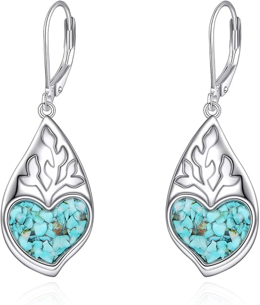 VONALA Flower Earrings for Women 925 Sterling Silver Rose/Lotus/Scottish Thistle/Tulip/Lilac/Mushroom/Pineapple Dangle Drop Earrings Flower Jewelry Gifts for Women Girls Birthday Gifts
