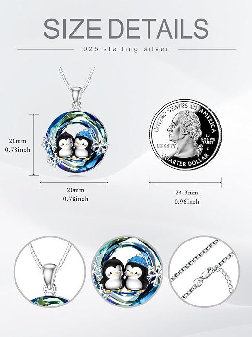 Midari Ocean Necklace 925 Sterling Silver Flamingo Mama Bear Dolphin Penguin Sea Turtle Axolotl Desert Cactus Nautical Rudder Tropical Palm Compass Wave Pendant Boho Jewelry Gifts for Women Men