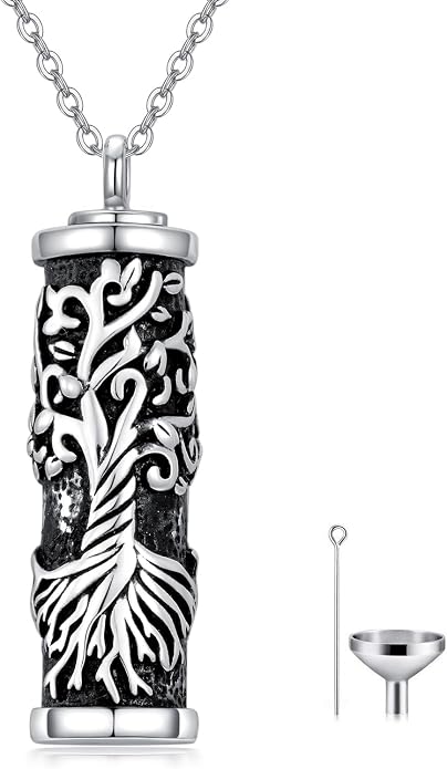 VONALA Gothic Necklace 925 Sterling Silver Punk Dagger/Thor Hammer/Arrowhead Wolf/Lion/Tree of Life Urn Pendant Necklace Viking Amulet Pagan Jewelry Gifts for Women Men Unsex