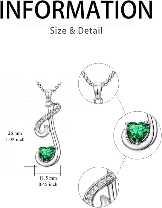 Birthday Gifts for Women Alphabet A to Z Initial Birthstone Pendant Necklaces for Women - 18k White Gold Plated Personalized Name Jewelry Anniversary Graduation Gifts for Wife Her Daughter Girlfriend(with Gift Box)