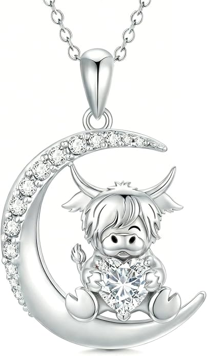 PROESS Animal Birthstone Necklace 925 Sterling Silver Otter/Axolotl/Hippo/Elephant/Dachshund/Monkey/Red Panda Pendant Necklace Animal Birthstone Jewelry Gifts for Women