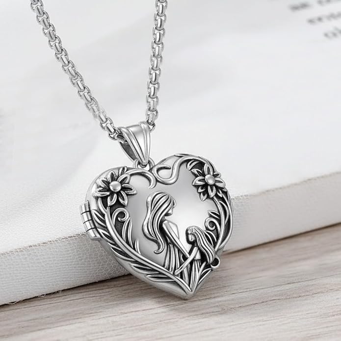 925 Sterling Silver Necklace for Men Women, Birthday Keepsake Jewelry Gifts for Mom Dad Friend