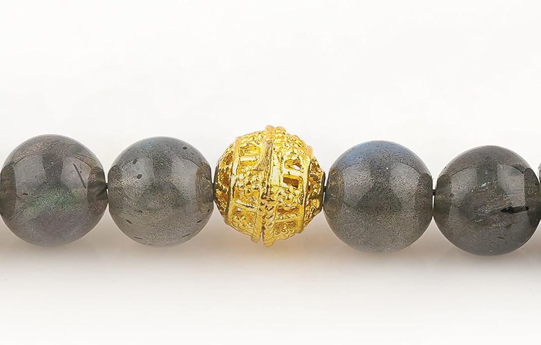 AAA Grade Natural Gemstone Beaded Bracelet, 14K Gold Plated with Evil Charm, Wicca & Reiki Healing Crystals, Handmade Bohemian Jewelry, Christmas Gift for Women (7+1inch)