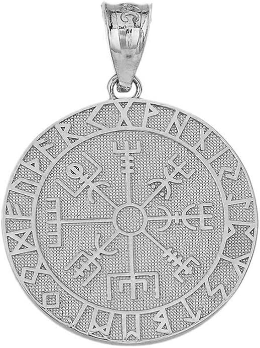Claddagh Gold 925 Sterling Silver Viking Odin Symbol Rune Amulet Pantgram Vegvisir Compass Pendant Necklace