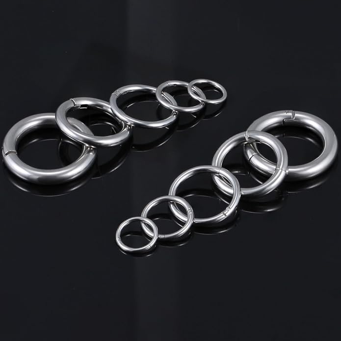 20G-2G Surgical Steel Hinged Clicker Septum Nose Rings Gauges Earrings Seamless Hoops Eyebrow Lip Ring Cliker Helix Tragus Daith Rook Earrings for Women Men