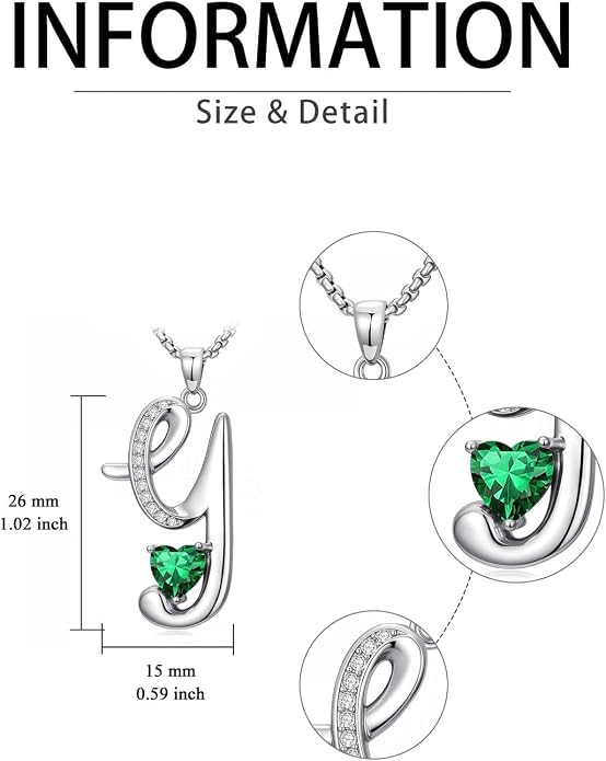 Birthday Gifts for Women Alphabet A to Z Initial Birthstone Pendant Necklaces for Women - 18k White Gold Plated Personalized Name Jewelry Anniversary Graduation Gifts for Wife Her Daughter Girlfriend(with Gift Box)